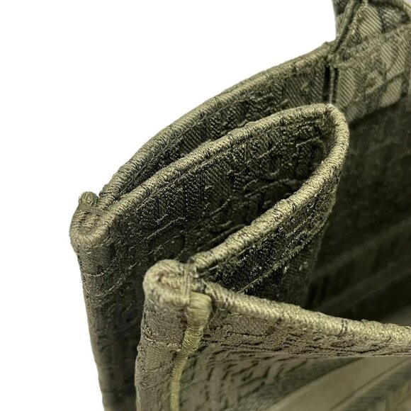 Auth DIOR/ChristianDior Book Tote Large Bag - Khaki Jacquard Tote Bag - Picture 10 of 16